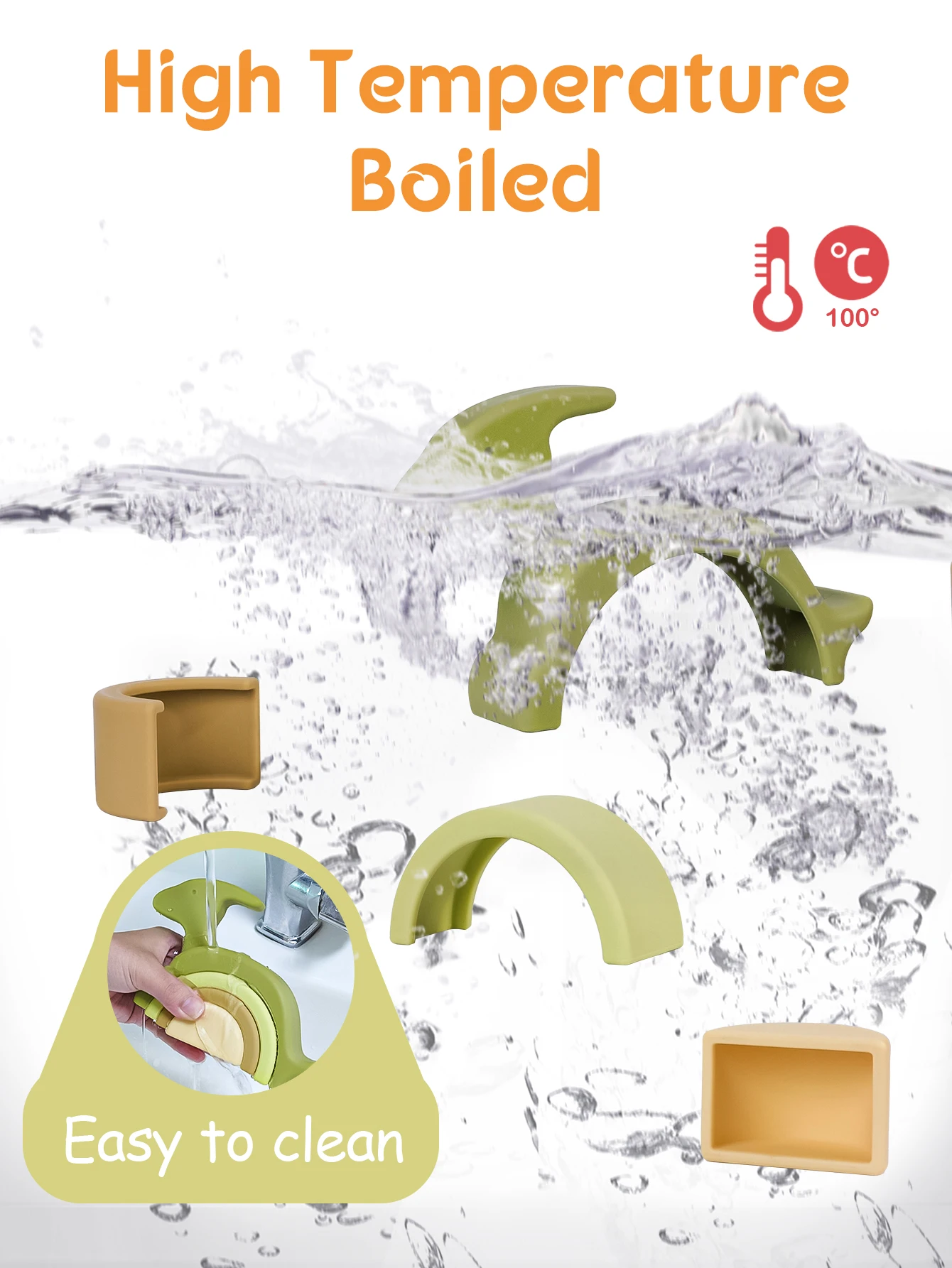 1 Juego de bloques de construcción de silicona para bebés, juguete educativo Montessori, juguetes apilables de silicona suave para niños pequeños - imagen 4