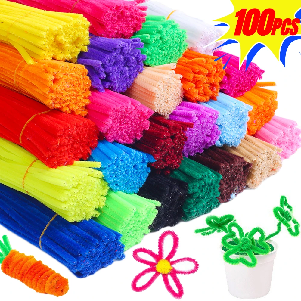 100/10 Uds. Juguetes coloridos de peluche Twister Stick DIY hecho a mano ramo de flores Material paquete cifrado felpa Twister Stick rompecabezas Juguetes