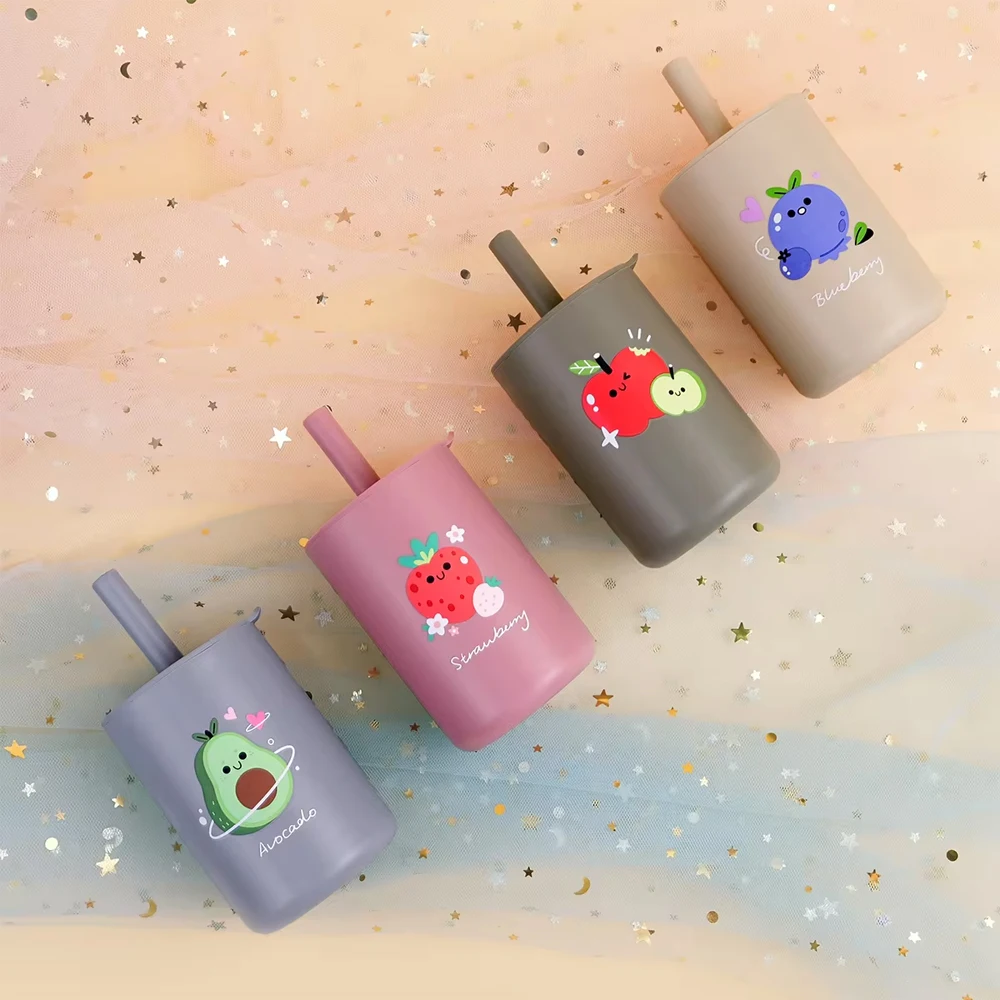 TYRY.HU, 1 Uds., taza para sorber de silicona para bebés con tapa, taza para beber portátil, taza de alimentación antifugas para niños, silicona de calidad alimentaria de 150ML - imagen 3