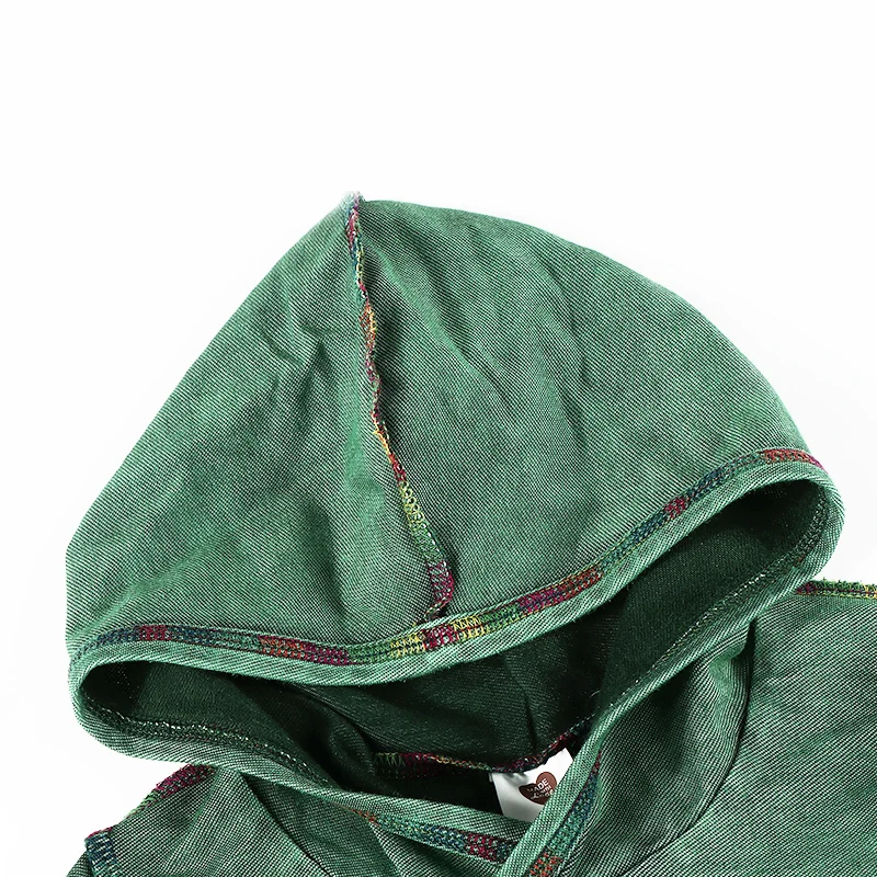 Camiseta mezclilla verde con capucha - Manga larga para niño - imagen 5