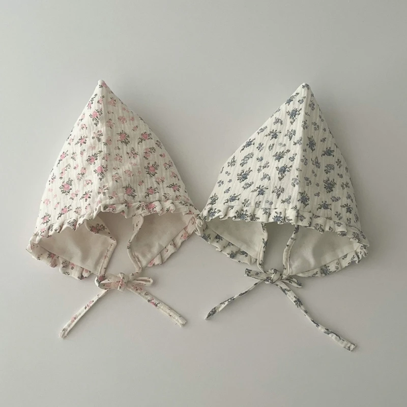 Gorro algodón bebé niña - Estampado primavera verano ajustable