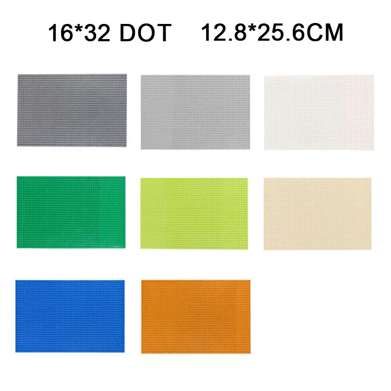 Placa Base de bloque de 3 uds., Base de plástico de 32x32 16x32 puntos, 10 pulgadas, Compatible con bloques de construcción MOC, juguetes clásicos multicolores - imagen 5