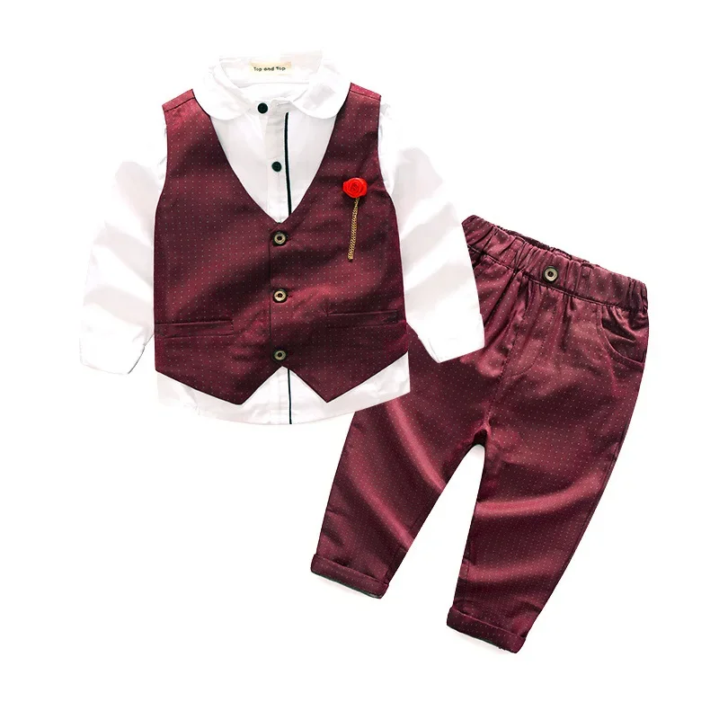 Traje para niño estilo coreano - camisa, chaleco y pantalón 100-140 cm - imagen 3