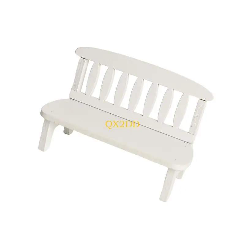 QX2D-casa muñecas, silla para parque, exhibición habitación en miniatura, muebles madera, modelo para escena - imagen 3