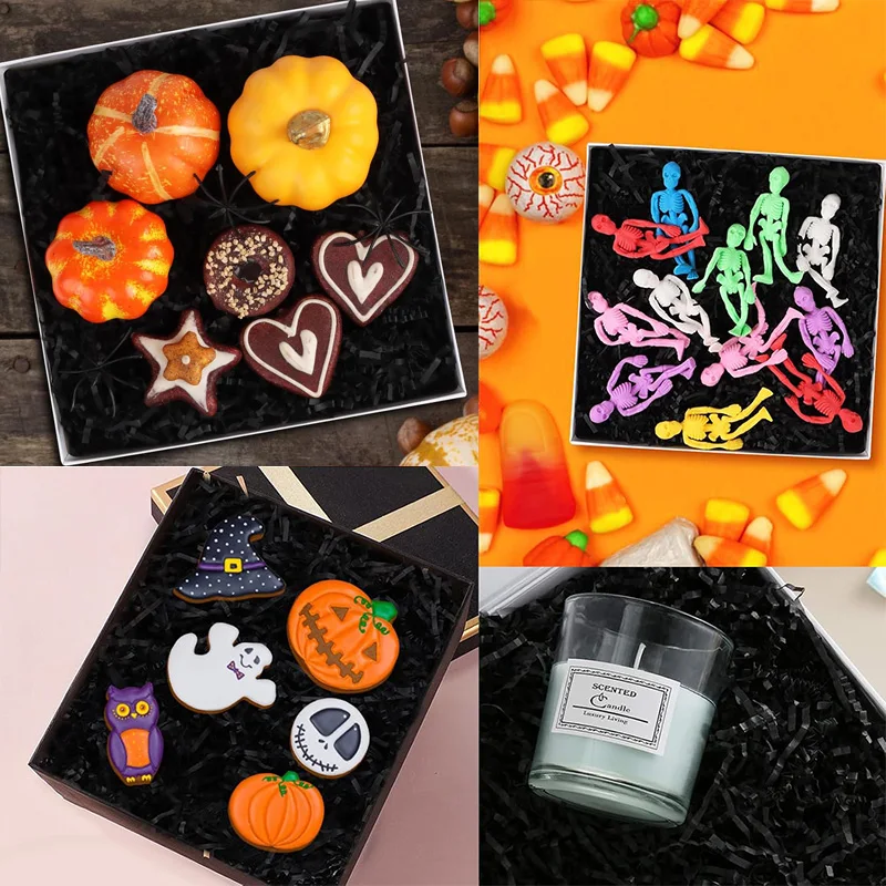 Material de relleno de papel triturado colorido de hierba Lafite de 20-80g, suministros de decoración para fiestas DIY para el hogar, decoración de cajas de regalo TMZ - imagen 4