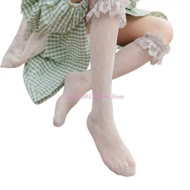 R6FD Delicados calcetines cintura dulce para niños Partido escolar esencial - imagen 5