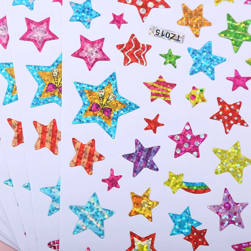 10 hojas de pegatinas para estudiantes, pegatinas de estrellas, tabla de comportamiento de recompensa escolar, decoración artística con Clip hecha a mano para estudiantes - imagen 5