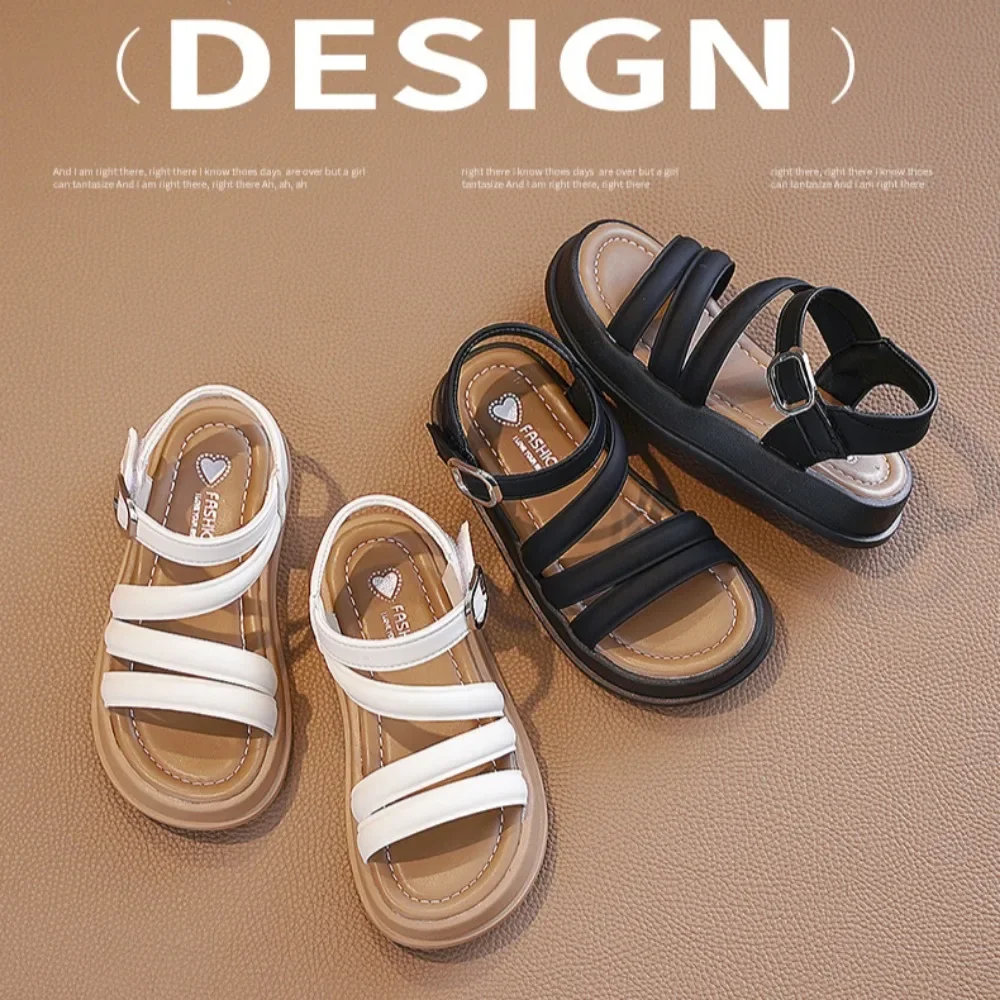 Sandalias para niñas, sandalias informales de verano para niños, zapatos planos para niñas, zapatos de playa antideslizantes informales a la moda para niños, sandalias de mujer - imagen 5