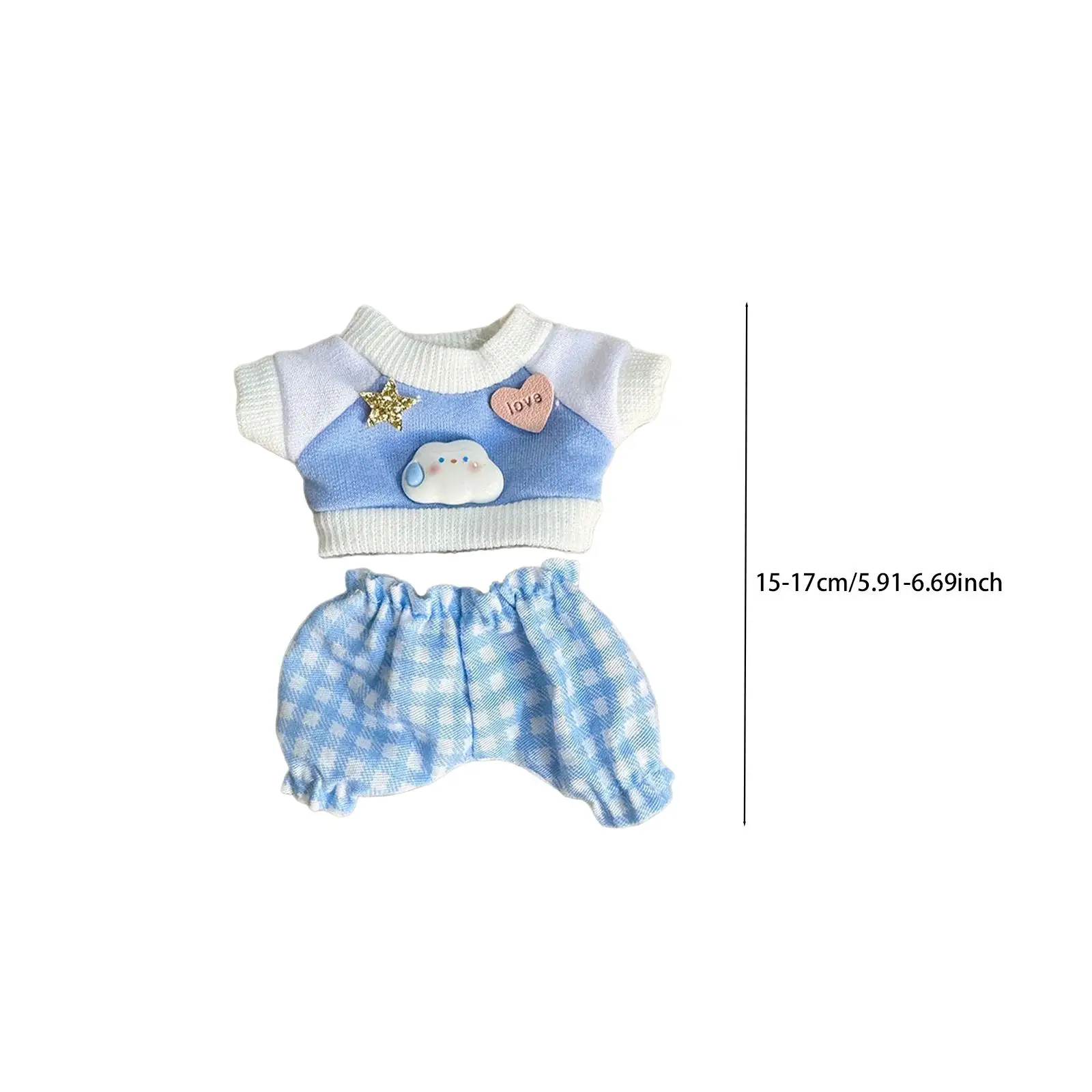 17 cm Plush Doll Clothes Stylish Comfortable Photo Props Plush Doll Accessories Cute Costumes Doll Clothing Doll Outifits
