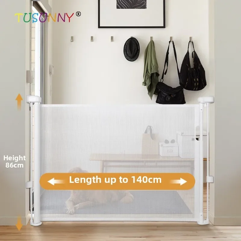 Barrera retráctil de seguridad para bebés – Protector de puertas y escaleras - imagen 3