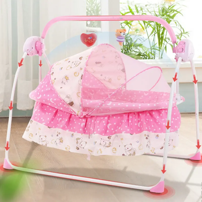Mecedora eléctrica para bebé, cuna inteligente para recién nacido, calma al niño pequeño para dormir, adecuada para bebés de 0 a 24 meses - imagen 4