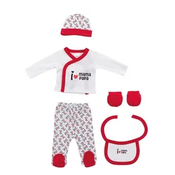 Topitos I Love Set primera puesta bebé algodón orgánico 0-6 meses