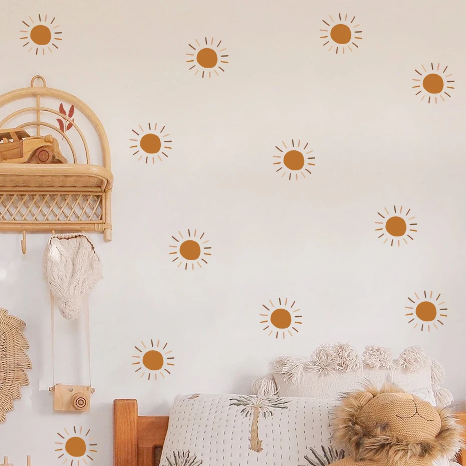 Vinilos infantiles removibles arcoíris y sol estilo bohemio - imagen 3