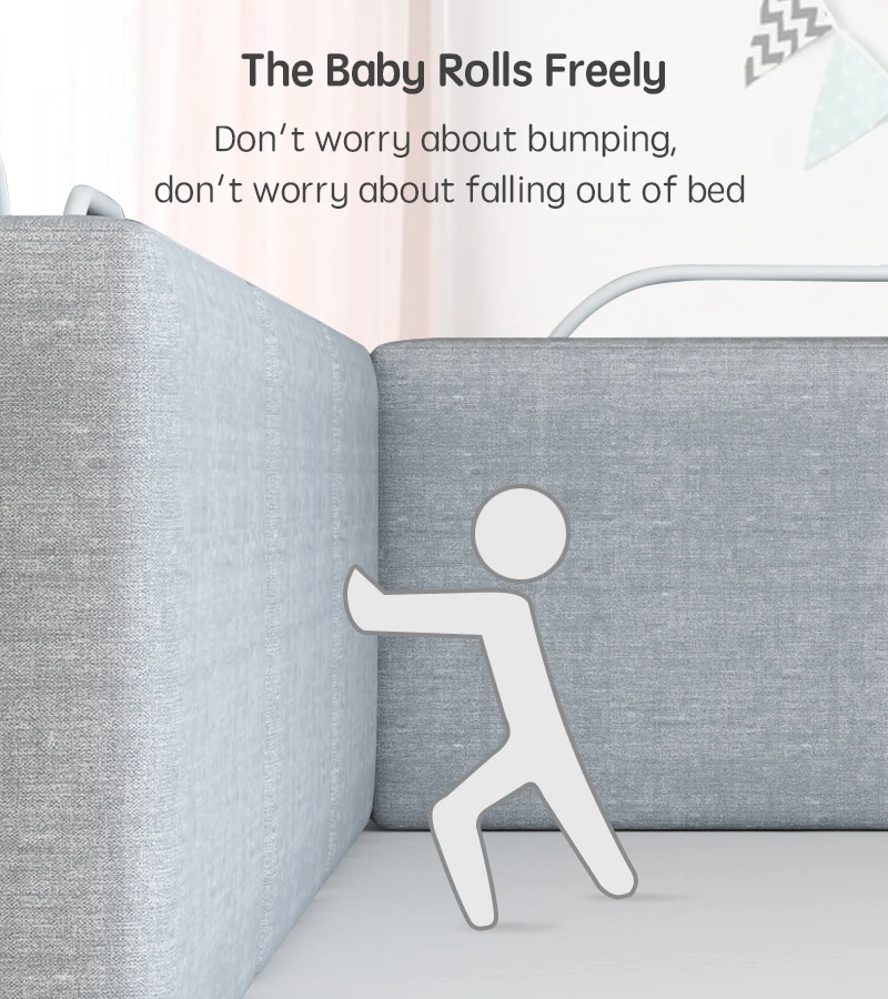 Barrera de cama para niños, barandilla de valla para cama de bebé, protección de cama para niños, protector de riel de cama para niños, 47cm, 1 ud. - imagen 3