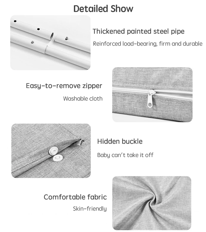 Barrera de cama para niños, barandilla de valla para cama de bebé, protección de cama para niños, protector de riel de cama para niños, 47cm, 1 ud. - imagen 5