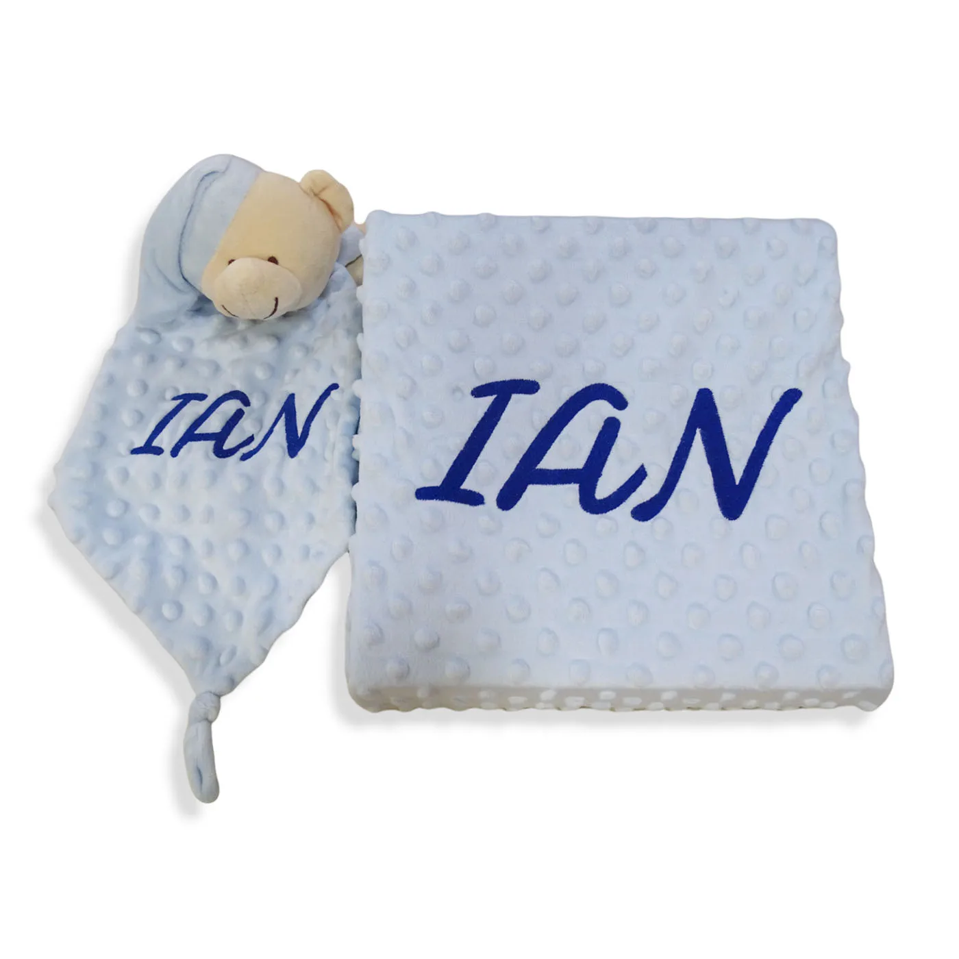 Manta de Bebe Personalizado con su Nombre Bordado, Manta de topito personalizado ideal para bebé recien nacido, Apto para capazp, minicuna y cuna. - imagen 4