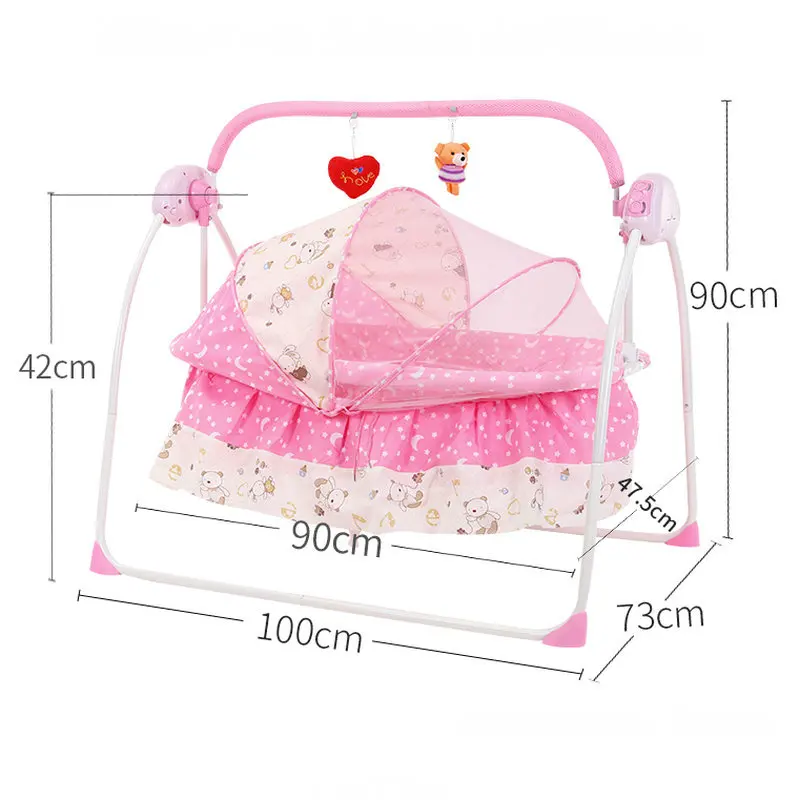 Mecedora eléctrica para bebé, cuna inteligente para recién nacido, calma al niño pequeño para dormir, adecuada para bebés de 0 a 24 meses - imagen 5