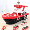 Red ship with 4 car