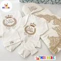 Brown-5-PCS(swaddle+Blanket+overalls+hat + gloves)