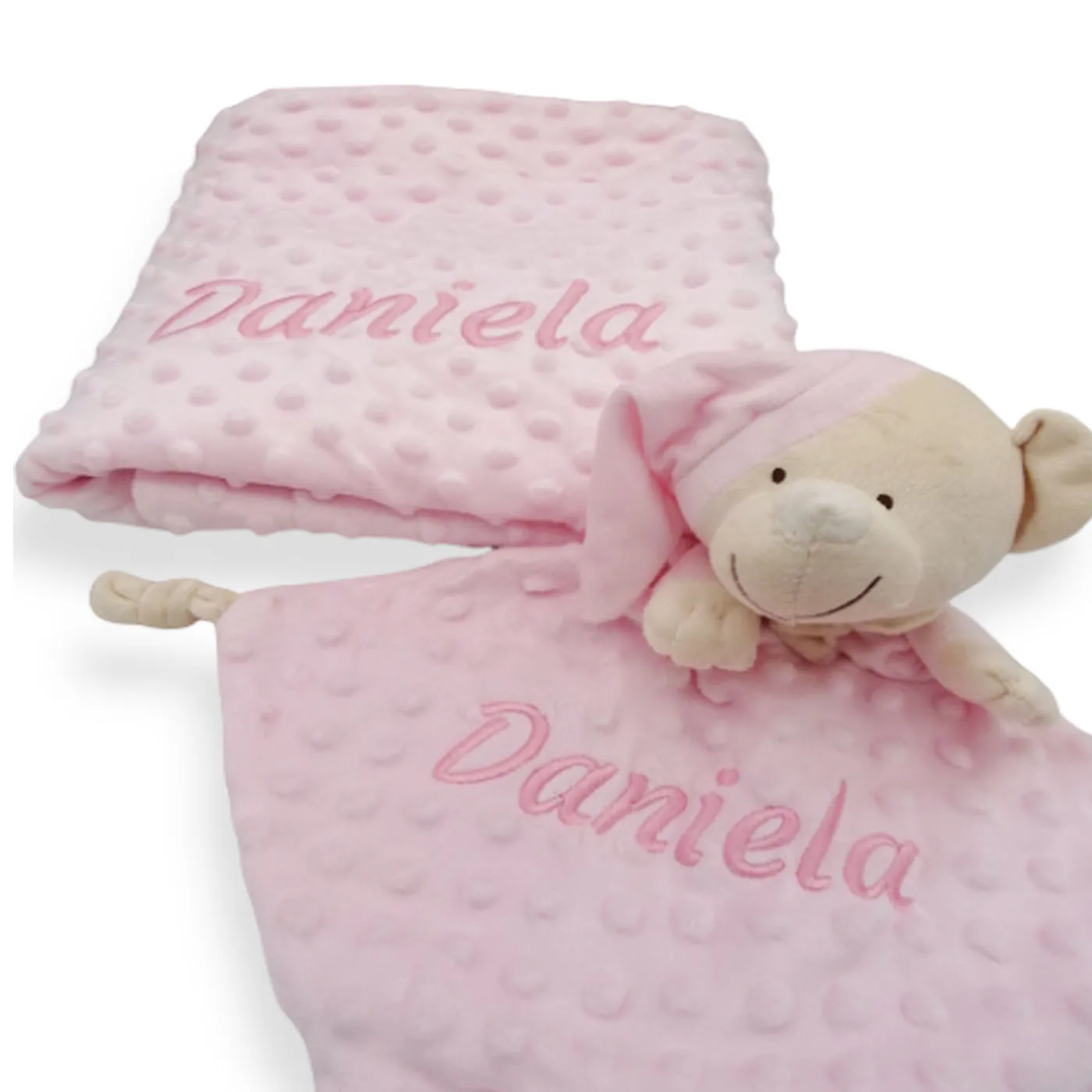 Manta de Bebe Personalizado con su Nombre Bordado, Manta de topito personalizado ideal para bebé recien nacido, Apto para capazp, minicuna y cuna.
