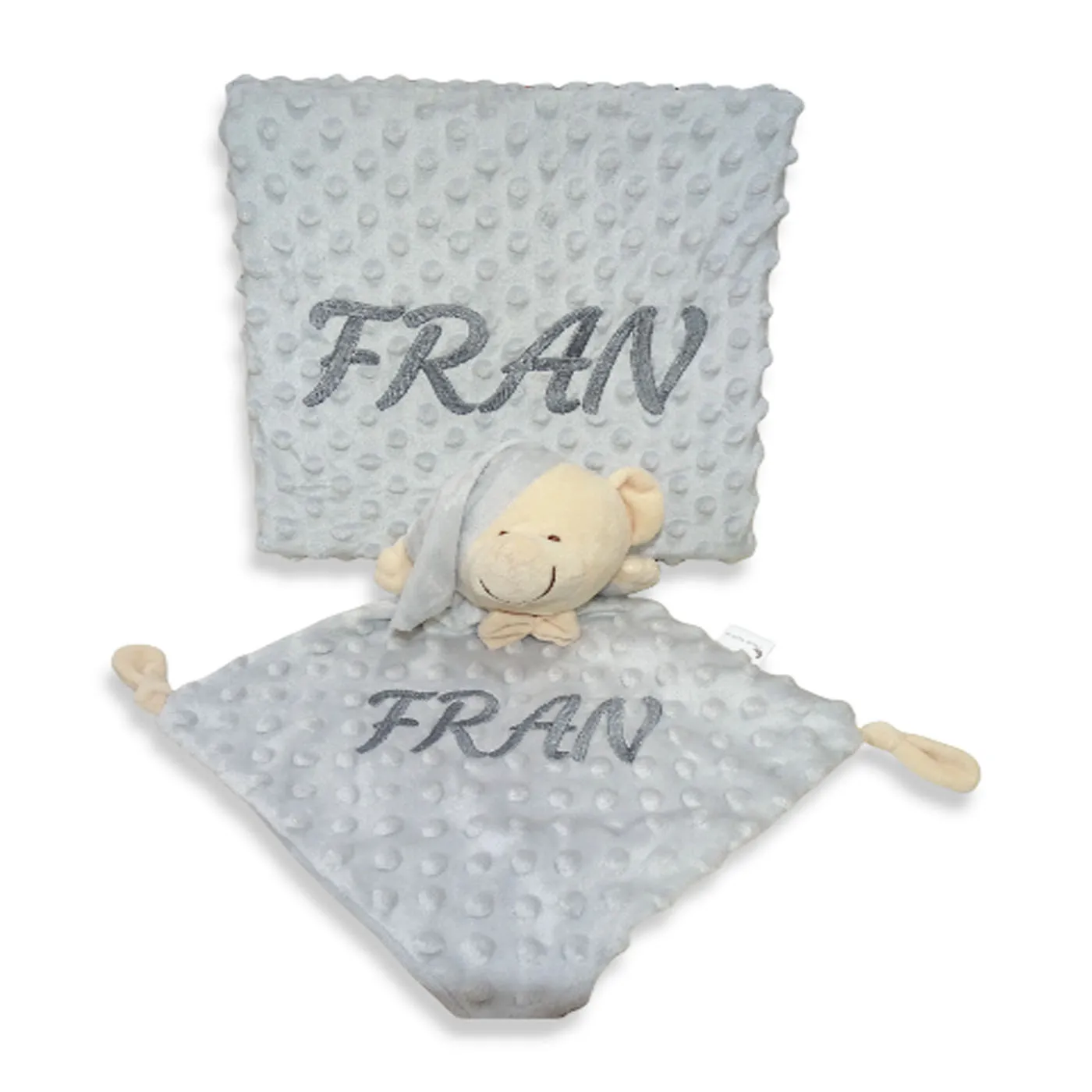 Manta de Bebe Personalizado con su Nombre Bordado, Manta de topito personalizado ideal para bebé recien nacido, Apto para capazp, minicuna y cuna. - imagen 5