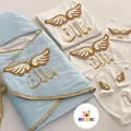 5-PCS(swaddle+Blanket+overalls+hat + gloves)