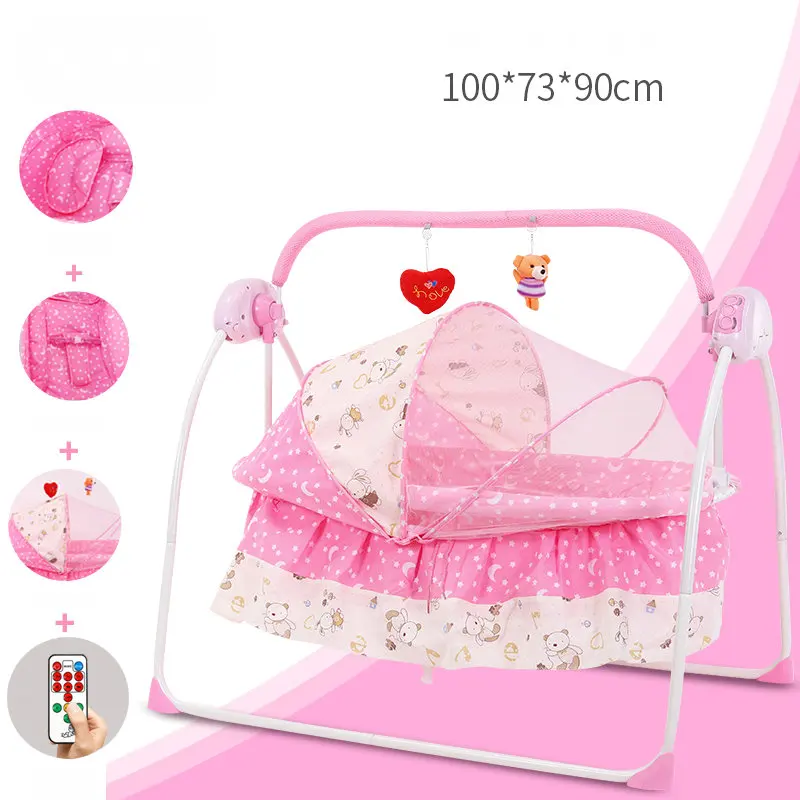 Mecedora eléctrica para bebé, cuna inteligente para recién nacido, calma al niño pequeño para dormir, adecuada para bebés de 0 a 24 meses