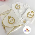 Gold-5-PCS(swaddle+Blanket+overalls+hat+gloves)