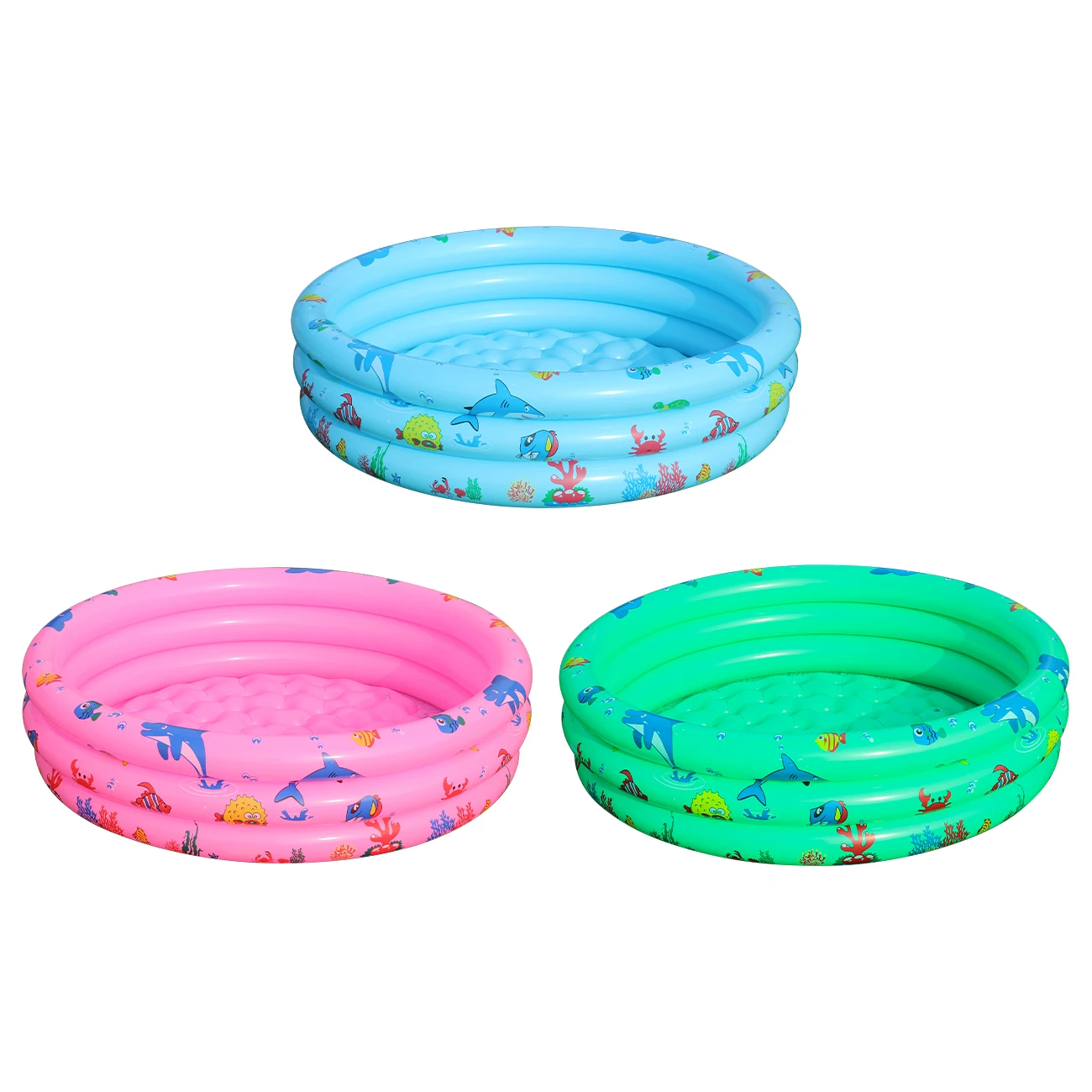 Piscina inflable infantil redonda de PVC con animales marinos