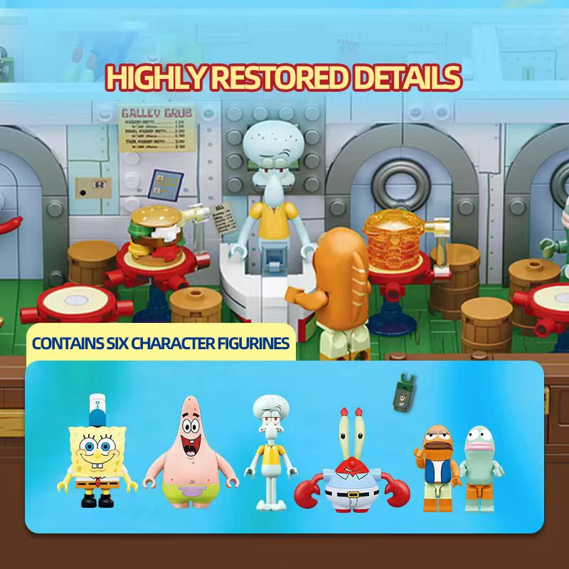 Juguete construcción Krusty Krab Bob Esponja – Set ladrillos - imagen 4