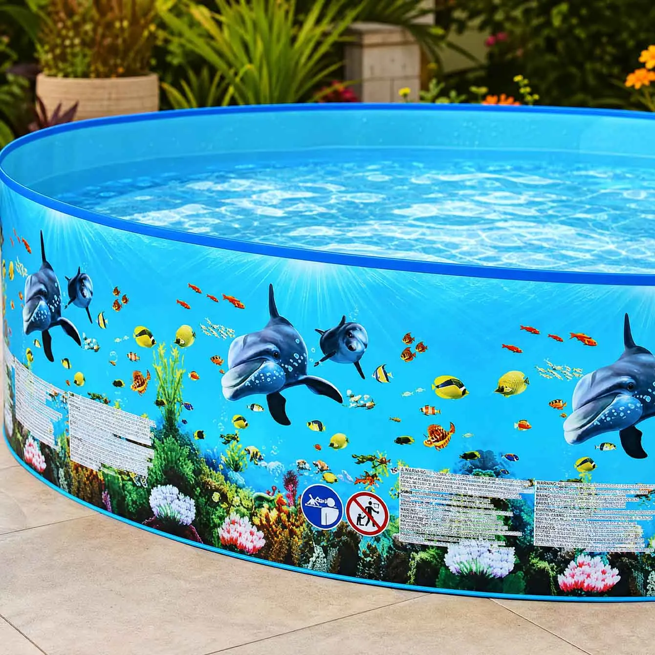 Piscina plegable redonda de PVC portátil para perros en jardín - imagen 3