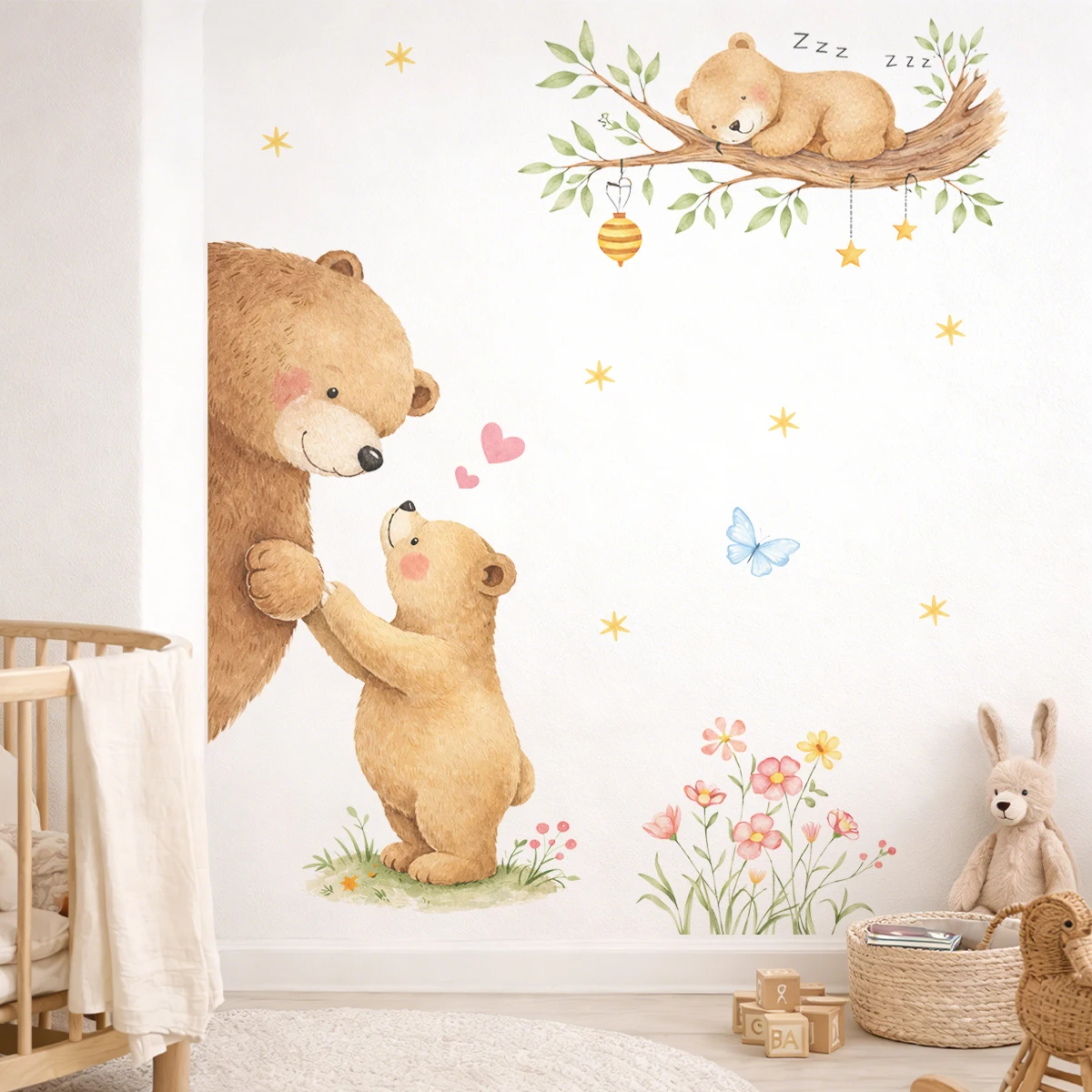 Pegatina pared infantil de oso extraíble en vinilo - imagen 3