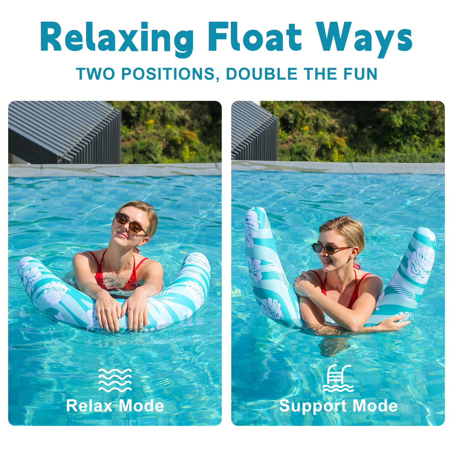 Tumbona flotante inflable en U para piscina, playa o lago - imagen 4