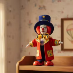Figura de payaso de porcelana para decoración de escritorio y hogar