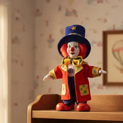Figura de payaso de porcelana para decoración de escritorio y hogar