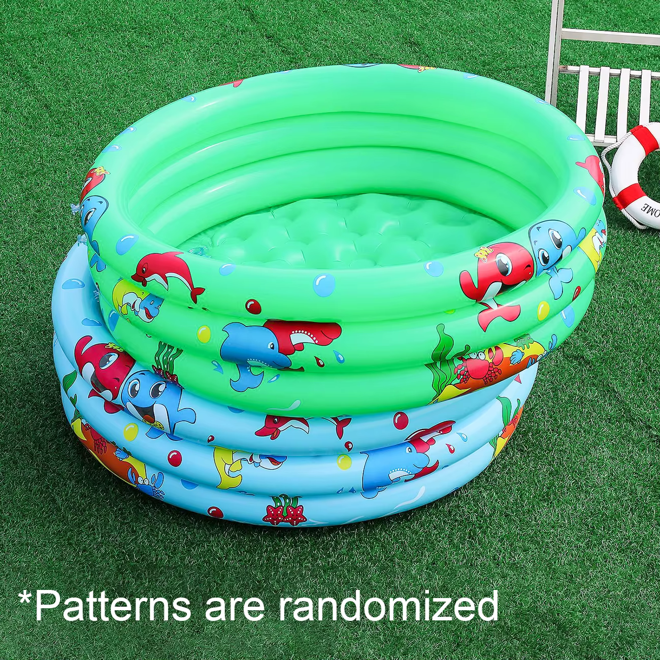 Piscina inflable infantil redonda de PVC con animales marinos - imagen 4