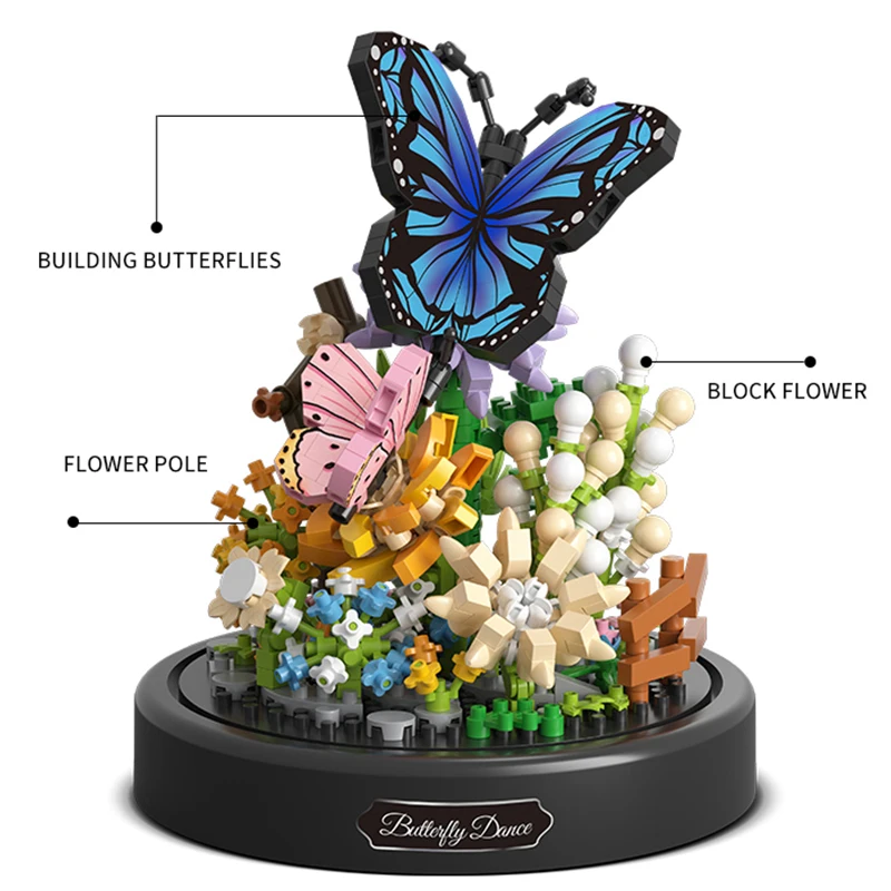 Bloques de construcción Bonsái - Flores y mariposas en maceta - imagen 5