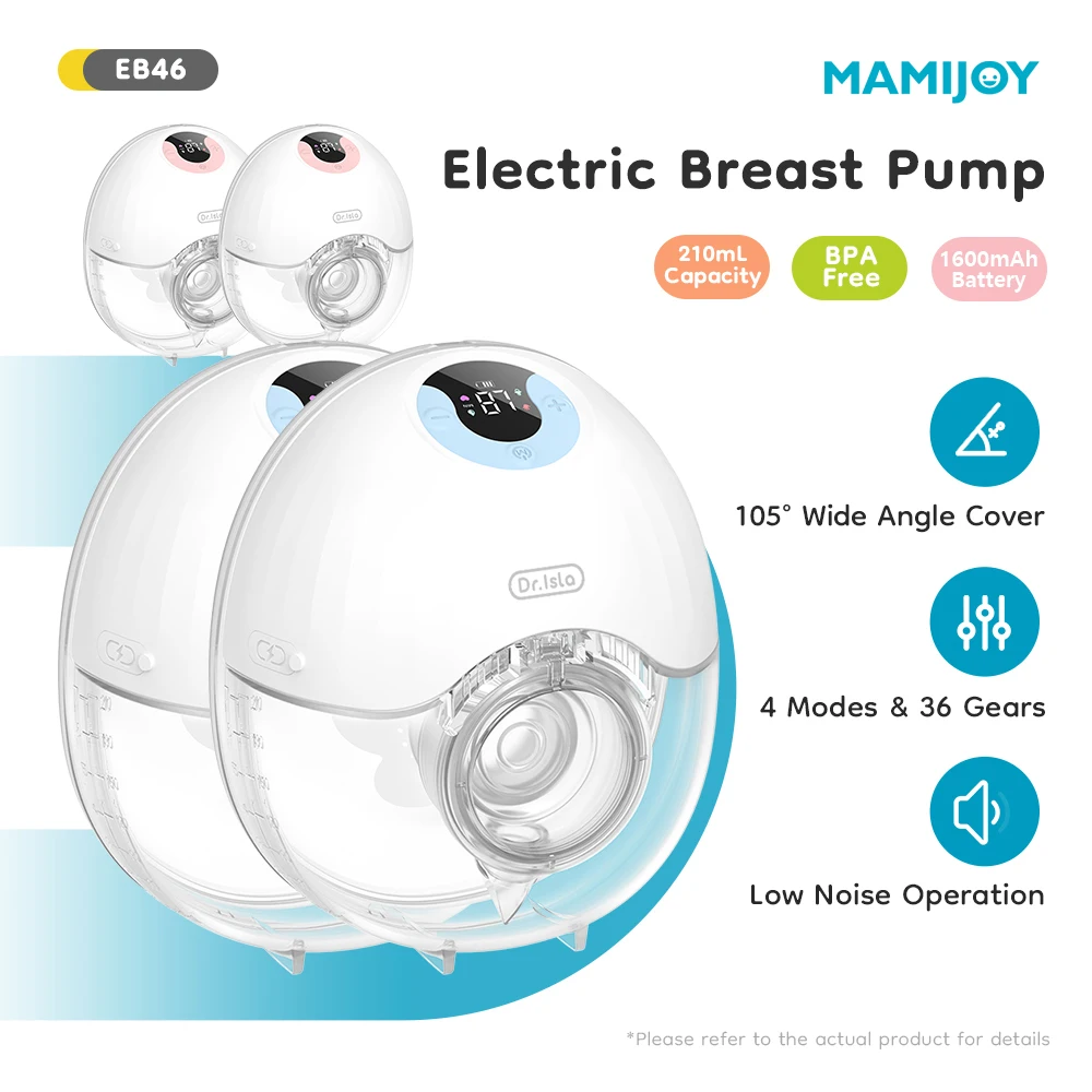 MAMIJOY Extractor de leche portátil con manos libres y bajo ruido