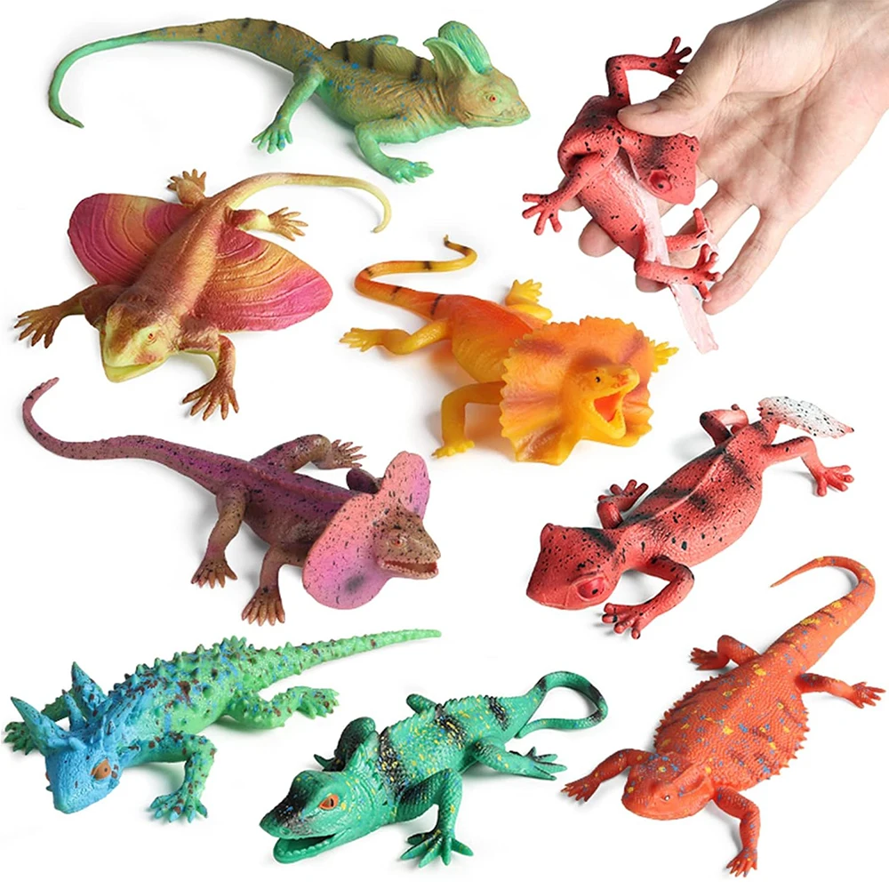 Juguete de lagarto realista de TPR suave, duradero y lavable