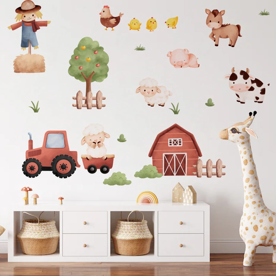 Pegatinas de animales acuarela sobre fondo claro