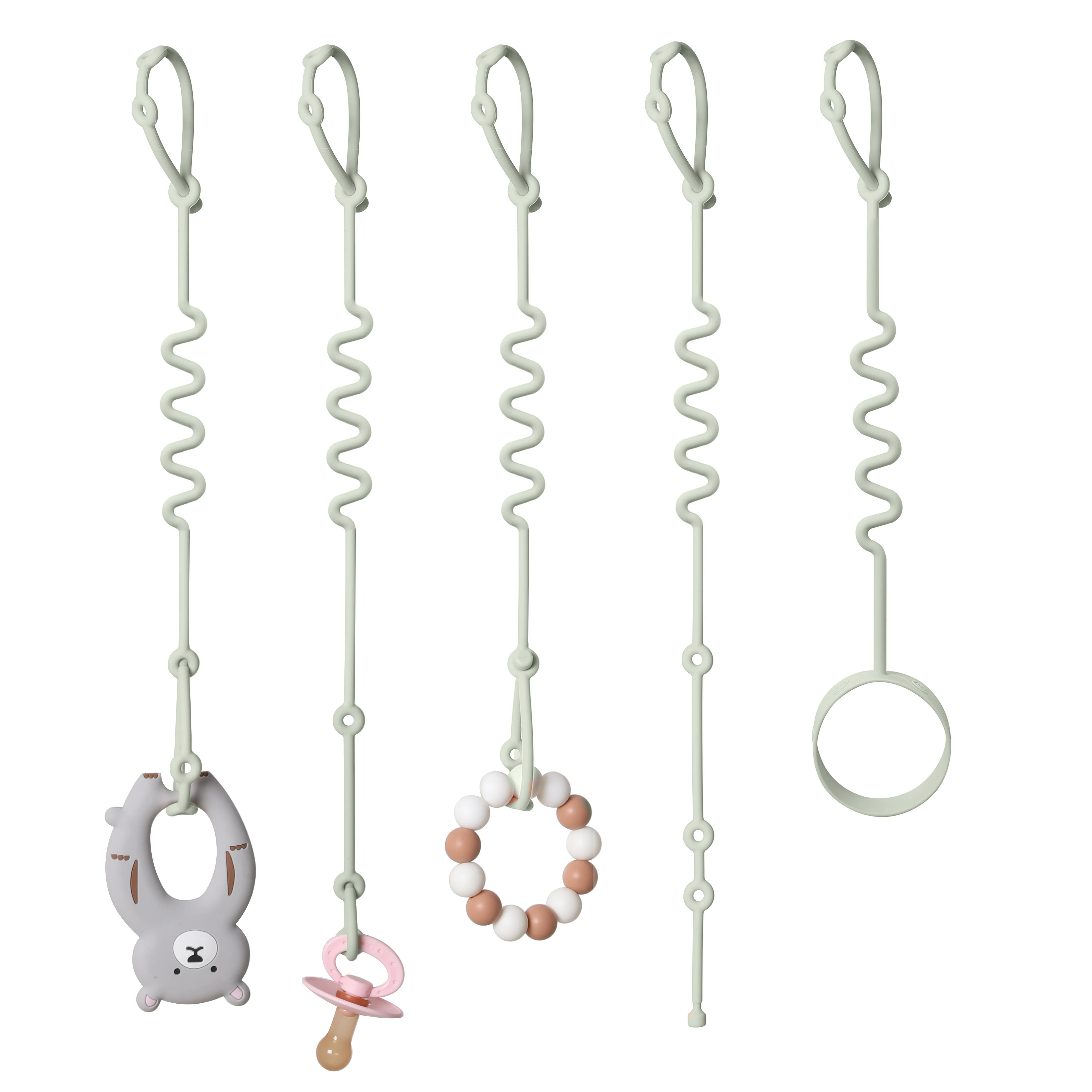 Set de correas de seguridad y clips de silicona para bebé