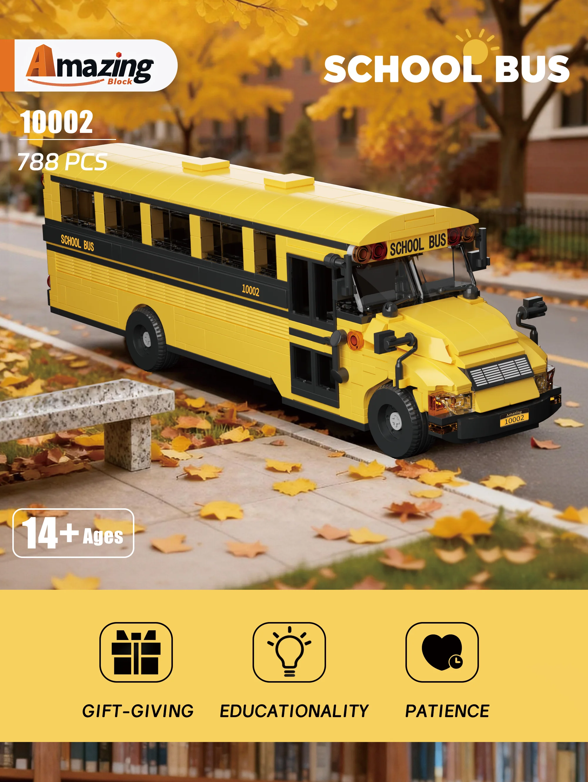 Autobús amarillo - bloques de AMAZINGBLOKS