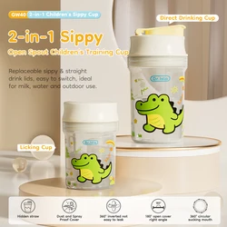 MAMIJOY Vaso de aprendizaje con pajita y tapa antiderrames