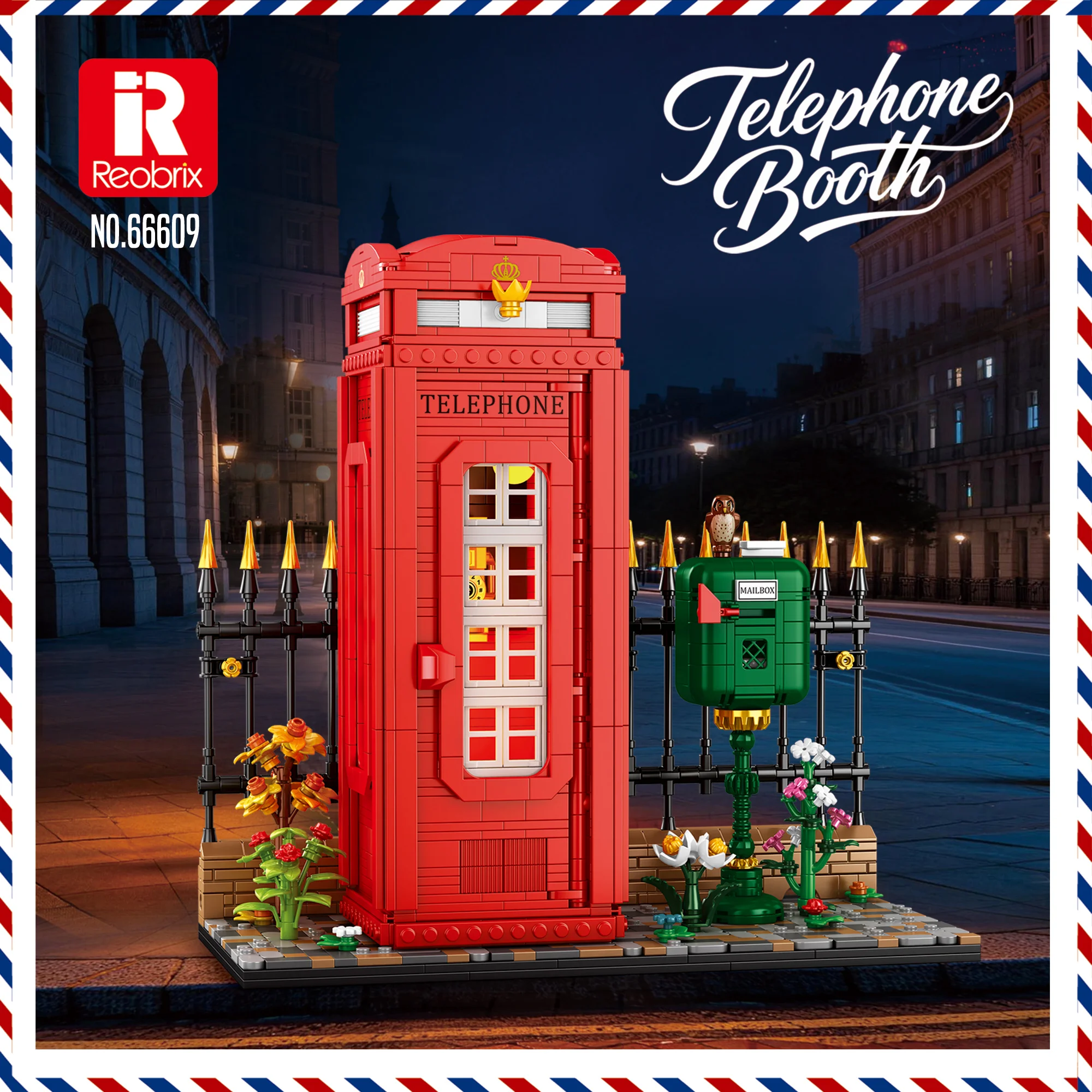 Set de construcción cabina telefónica roja británica con luz - imagen 2