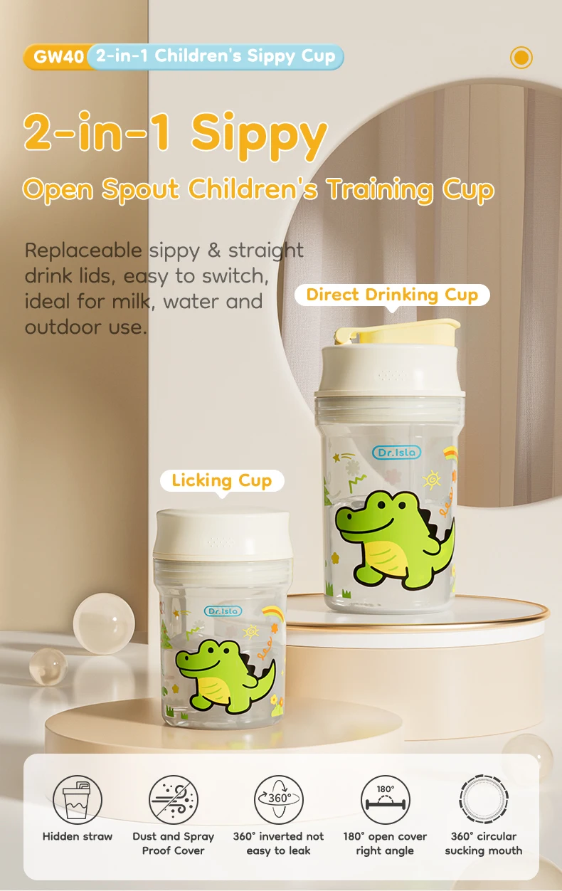 Vaso infantil con tapa y pajita