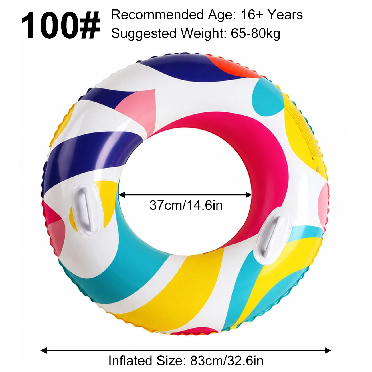 Flotador inflable grande con asas para piscina, verano y playa - imagen 3