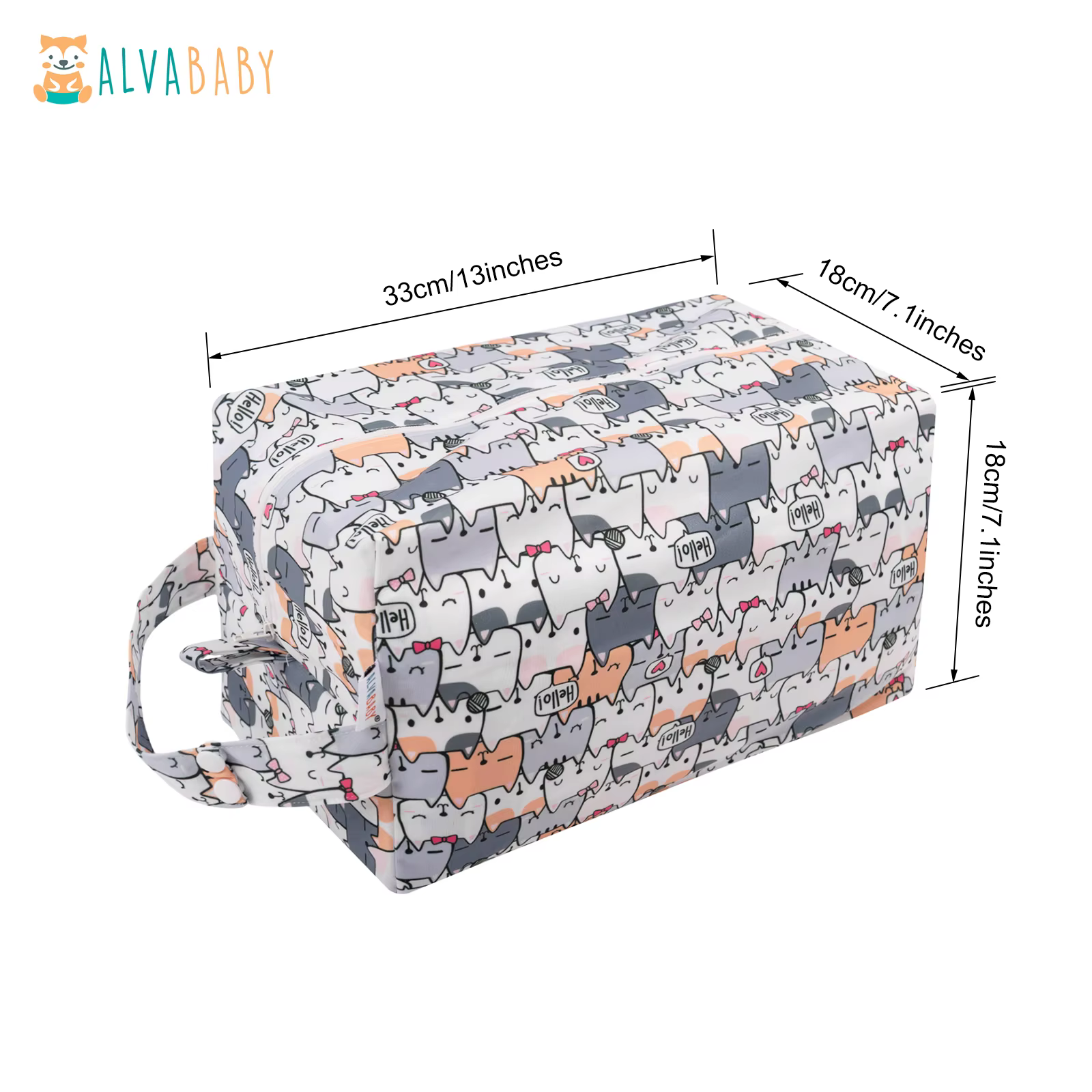 Bolsa de pañales de tela reutilizable ALVABABY – Impermeable con doble capa - imagen 4