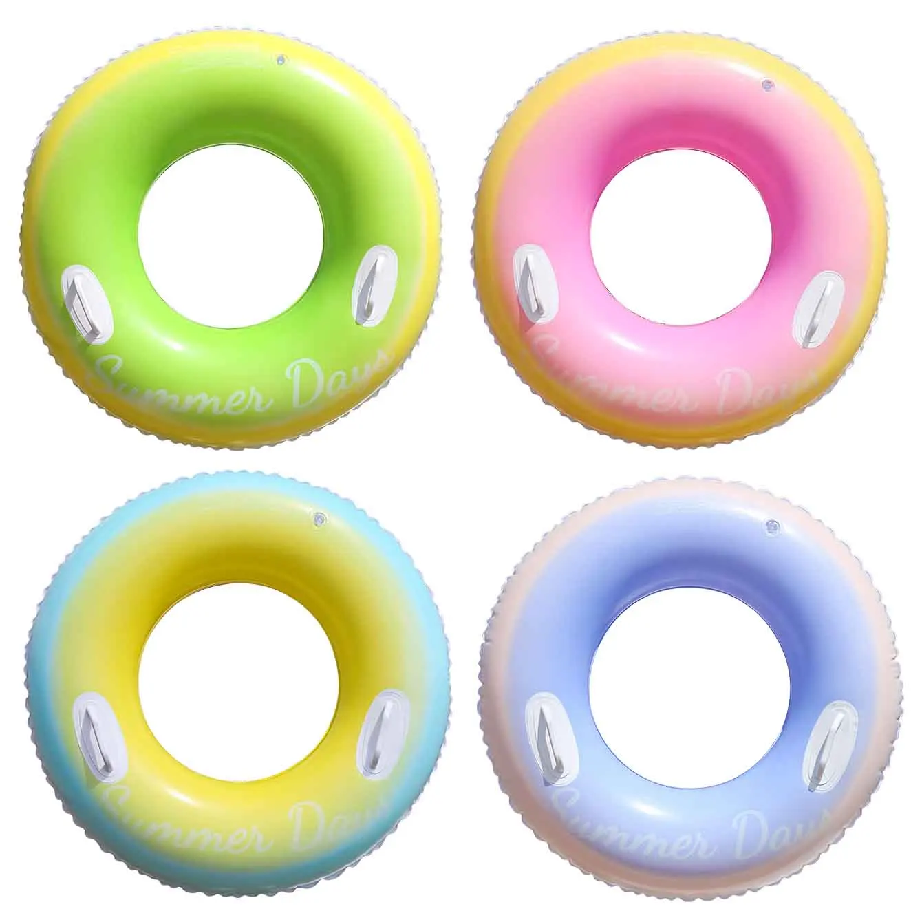 Flotador inflable con asas y diseño degradado para piscina verano - imagen 5