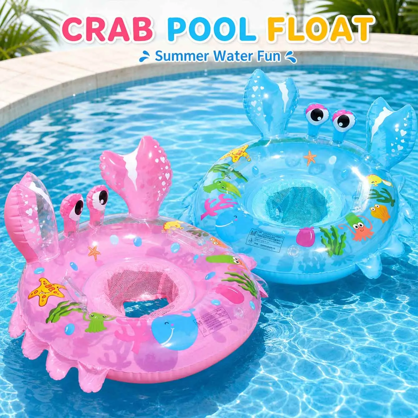 Flotador de natación inflable con asa y asiento de seguridad - imagen 2