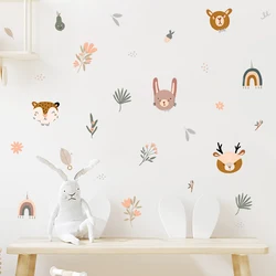 Pegatinas de pared infantiles extraíbles con arcoíris y animales